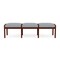 Lesro Lenox Wood 3 Seat Bench Wood Frame, Mahogany, RS Fog Upholstery LW3001 - alternate 1